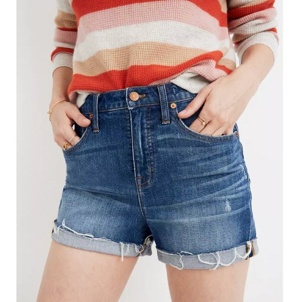 Madewell High-Rise Denim Shorts in Glenoaks Wash: Cutoff Edition